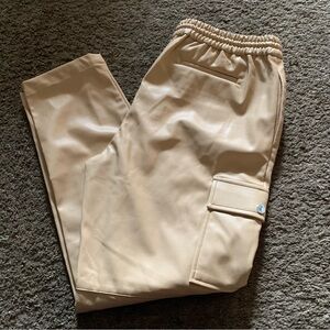 Calvin Klein Tan Leather Pants